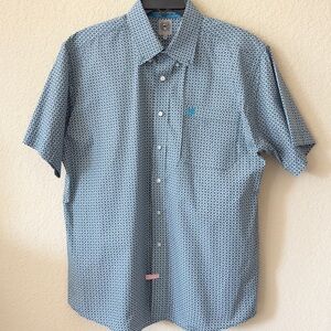 Cinch Men’s Geo Print Short Sleeve Button-Down Shirt
